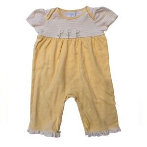 Vintage Y2k Cottagecore Hartstrings Yellow Flower One Piece Romper